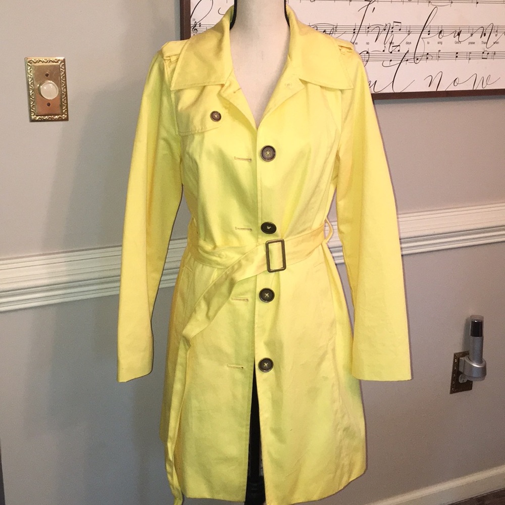 Merona Canary Yellow Canvas Trench Coat